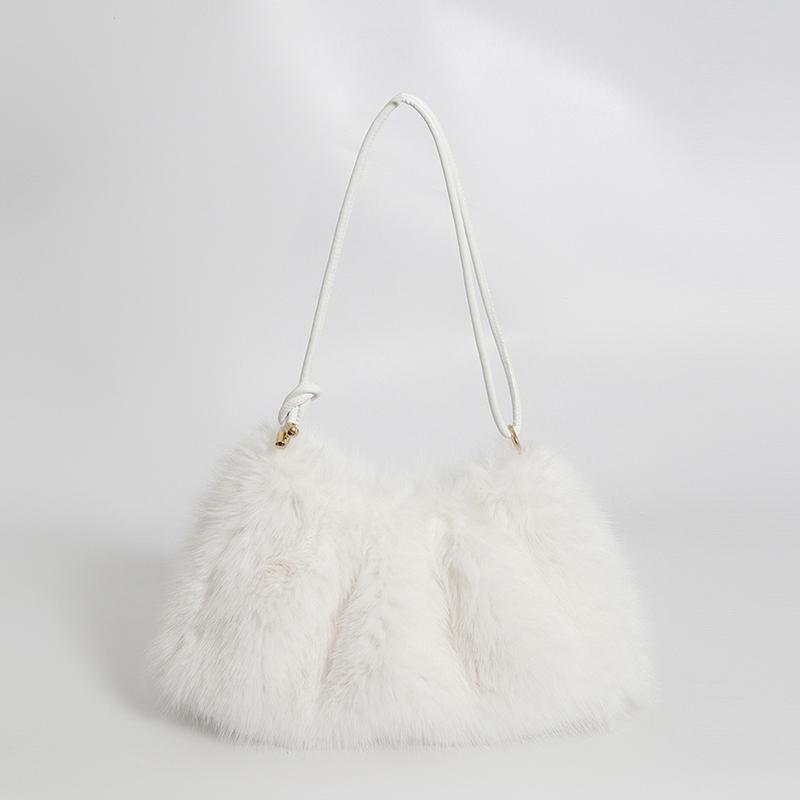 Spacious Velvet Zipper Shoulder Bag with Soft, Versatile Design