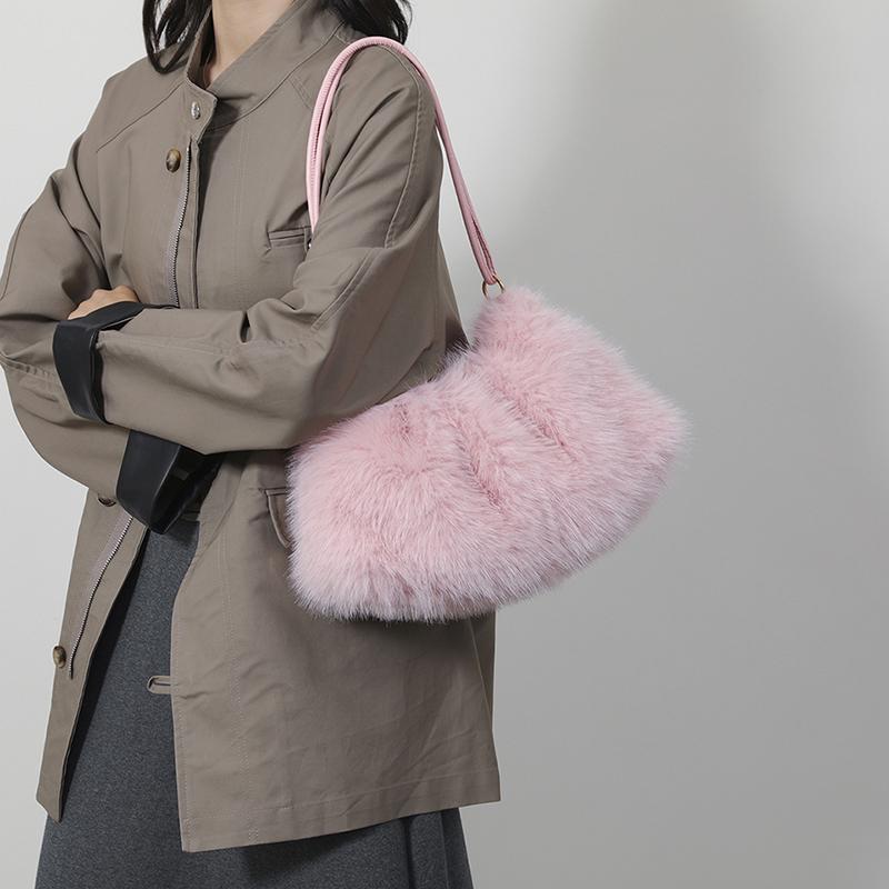 Spacious Velvet Zipper Shoulder Bag with Soft, Versatile Design