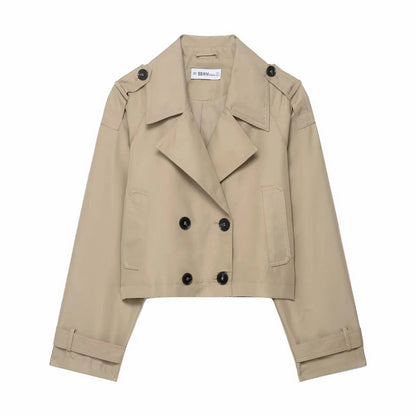 AeroChic - Women's Trench Coat | Double Breasted Winter Jacket with Pockets 0