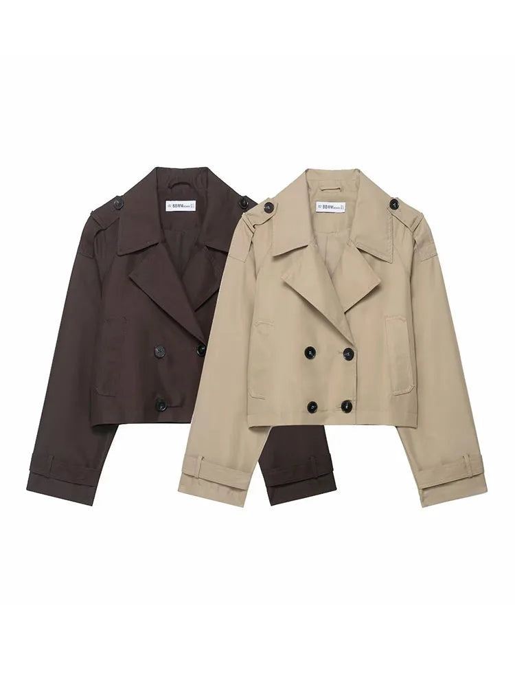 AeroChic - Women's Trench Coat | Double Breasted Winter Jacket with Pockets 1