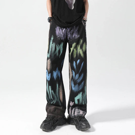 Avenir - Relaxed Fit Paint Splatter Jeans with Unique Design and Side Pockets 0