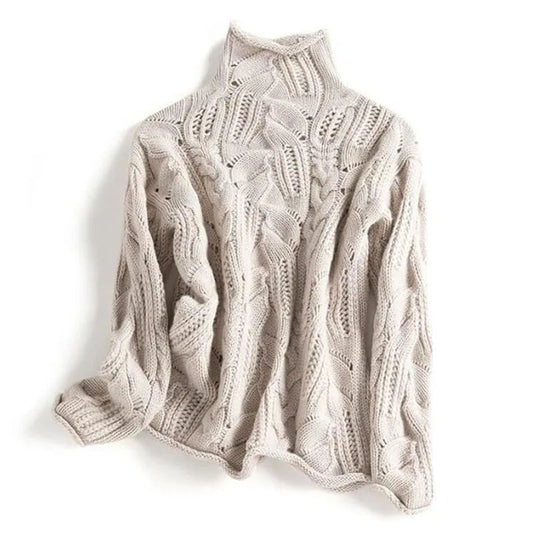 Hand-Knit Soft Sweater for Women - Unique Pattern Design & Comfort 0