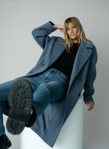 Harper - Elegant Long Winter Coat for Women, Eco-Friendly Cotton Blend 1