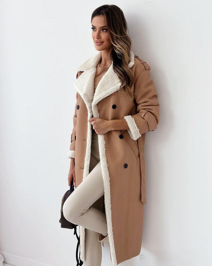 Monroe - Women's Winter Trench Coat with Double-Breasted Closure & Faux Fur Lining 1