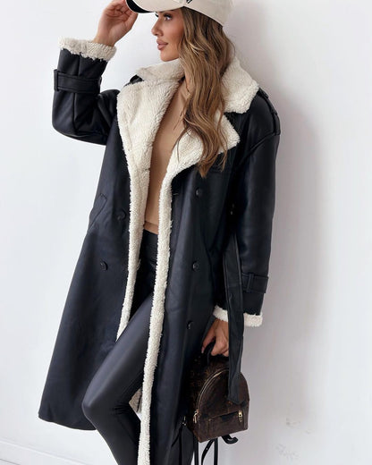 Monroe - Women's Winter Trench Coat with Double-Breasted Closure & Faux Fur Lining 3
