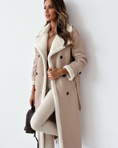 Monroe - Women's Winter Trench Coat with Double-Breasted Closure & Faux Fur Lining 5