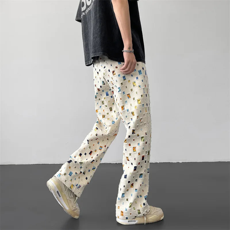 Mosaic Straight Fit Pants - Unique Mosaic Pattern & Premium Comfort 1