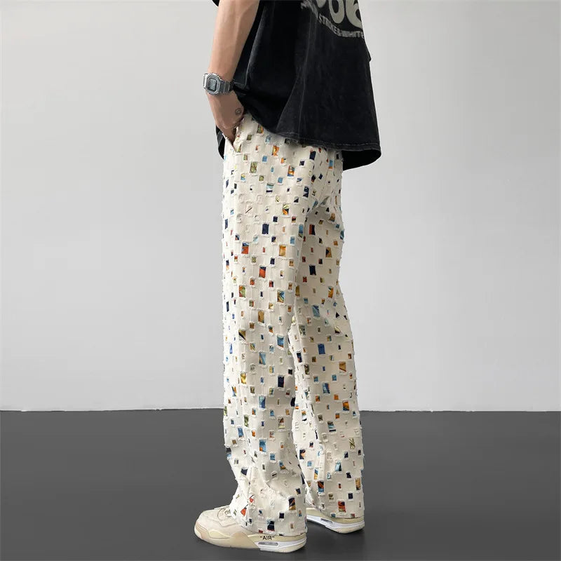 Mosaic Straight Fit Pants - Unique Mosaic Pattern & Premium Comfort 3