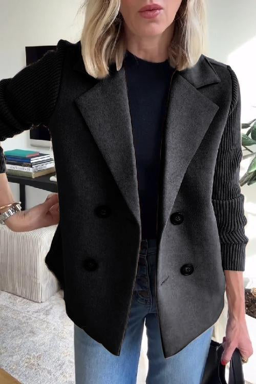 Sasha - Casual Blazer Coat for Women, Soft Ribbed Knit, Versatile Sleeves 4