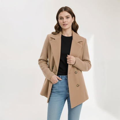 Sasha - Women's Blazer Jacket in Soft Ribbed Knit for Effortless Style 0