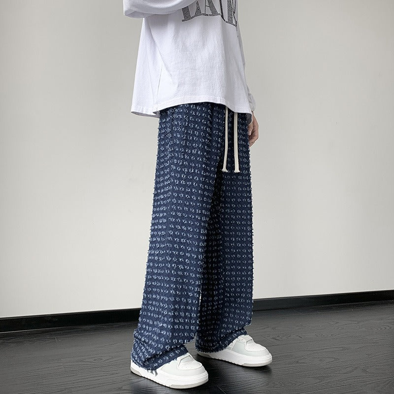 Wide Leg Pants Women - Flowy Distressed Trousers with Adjustable Drawstring 3